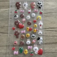 LINE FRIENDS シール ぷくぷくシール　ブラウン　コニー　サリーのサムネイル