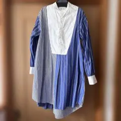 ストライプ 長袖シャツドレス