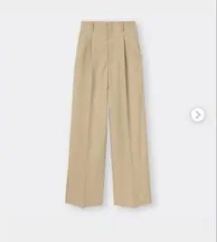 GU カラースラックス 丈長め ベージュ