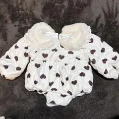 ハート柄フリース襟付きロンパース　80cm