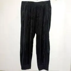 アディダス パンツ リブ 無地 ビッグサイズ 黒 ベロア ストリート 4XL
