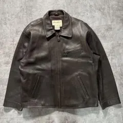 90s Eddie Bauer レザージャケット　白タグ　 ショットシングル型