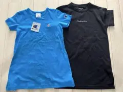 Champion 青 ワンピース & 黒 Tシャツ セット
