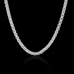 メンズシルバーボックスチェーンネックレス シルバー925メッキ