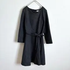 ナチュラルビューティーベーシック　ワンピース　膝丈　ウール混　フレア