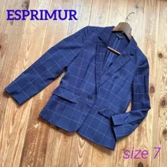 ESPRIMUR エスプリミュール 格子柄テーラードジャケット　チェック柄