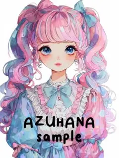 4006 女の子　カラフル　かわいい　アニメ　人物ステッカー　コラージュ素材