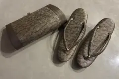 【訳あり】ゴールド系波模様草履バッグセット