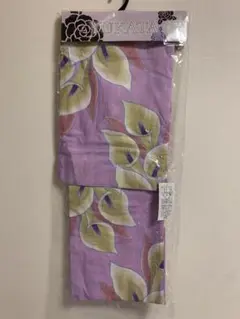 新品未使用 紫色 花柄 浴衣 レディース