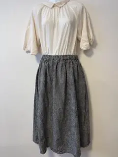 サマンサモスモス。ギンガムチェック フレアスカート ロング丈。