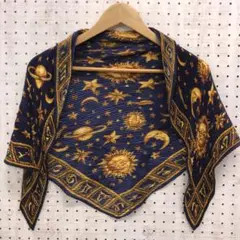 ユーロ クラシック エレガント 古着小物 占星術 ホロスコープ プリーツスカーフ