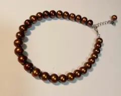ブラウンカラー　淡水パールブレスレット　アジャスター付き　未使用品