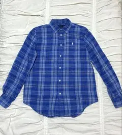 【Polo Ralph Lauren】ブルーチェック リネンシャツ