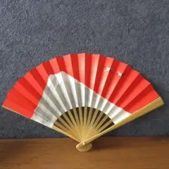 茶道具　扇子　富士山　鶴　縁起物　舞扇子　　15㎝　アンティーク