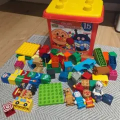 アンパンマンブロックラボ　はじめてのブロックバケツL＋追加購入分まとめ売りセット
