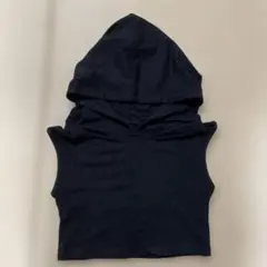 ブラックフード付きノースリーブトップス /ダンス衣装/キッズ:160cm