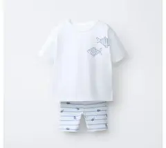 ZARA ベビー 新品 フィッシュプリントセットアップ 104 Tシャツレギンスのサムネイル