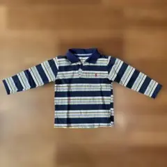 ポロシャツ ネイビー ストライプ 長袖