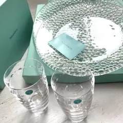 新品箱ありTiffany コブルストーン プラタープレート＆タンブラーペアセットのサムネイル