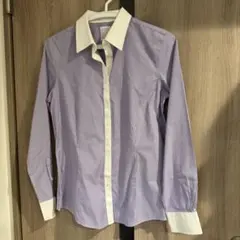 【新品未使用】Brooks Brothers 紫白ストライプ 長袖シャツ M 4