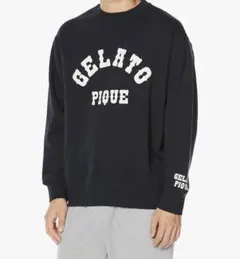 gelatopique【HOMME】リサイクル裏毛カレッジロゴプルオーバーNVY