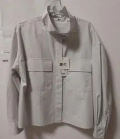 新品未使用　コットンスタンドカラーシャツジャケット　xs