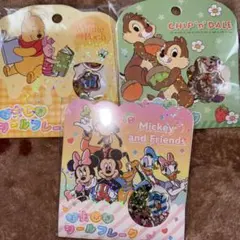 ディズニー　3種　おはじきシールフレーク