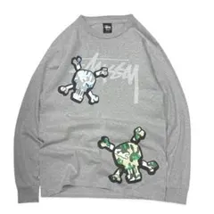 【希少】00s STUSSY スカルボーン カモフラプリント ロンT メキシコ製のサムネイル