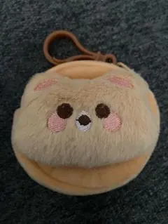 곰의 얼굴형 푹신푹신 미니 파우치 ナスカン付き