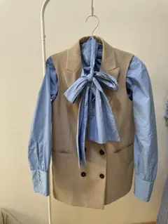 ZARA リボンタイブラウス