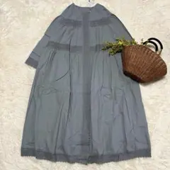 未使用 サマンサモスモス レースワンピース コットン ブルー フリー