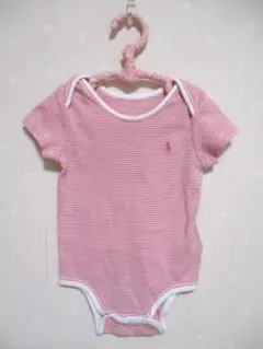 Ralph Lauren ベビー ロンパース ピンク ボーダー 9M