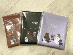 カルディ KALDI クリスマスぱっちんポーチ 3個セット 2024