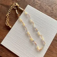 A688：イエローオパール&アイオライト／天然石ブレスレット