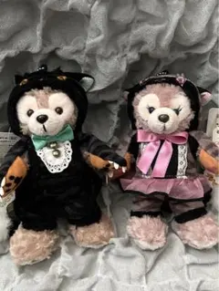 ダッフィーシェリーメイぬいぐるみバッジ★ディズニーリゾートハロウィン限定★