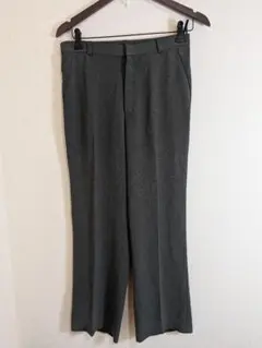 T1121 チャコールグレースラックス ウール混紡