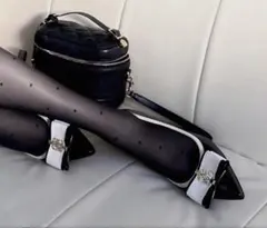 配色リボンロゴプレートパンプス　ci582　【24cm】　RANDA　Diana