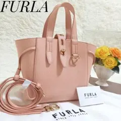 ✨保存袋付き✨ FURLA NET MINI トートバッグ ピンク 2wayのサムネイル