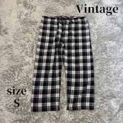 ヴィンテージ (S) タータンチェック リラックス イージーパンツ 総柄