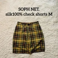 SOPH NET. silk100% check shorts Mのサムネイル