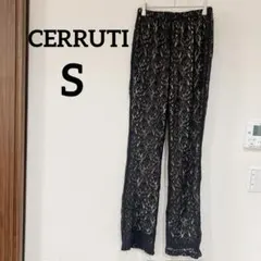 美品✨️CERRUTI 【S】 レース ブラックパンツ レースパンツ