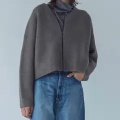DRESSLAVE ナイロンアンゴラダブルフェイスショート丈ニットジャケットのサムネイル