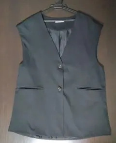 【ap retro】ノーカラーベスト/ジレ　裏地あり