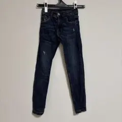 ZARA ダークブルー スキニーパンツ ダメージ加工　デニム