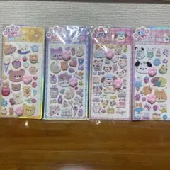 肉球シール　ぷくぷくシール 3D立体　プリプリシール 4枚セット 大容量