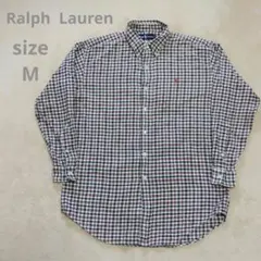 ラルフローレン シャツ チェック柄 長袖ネルシャツ メンズМサイズ