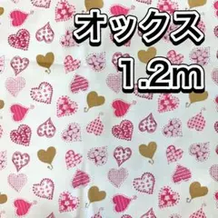 【現品限り】 生地 ハギレ 布 オックス ハート108×120cm