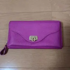 BARCOS バルコスラウンド レザーギャルソン型長財布 PINK