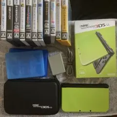 Newニンテンドー3DS LL ライム×ブラック + その他