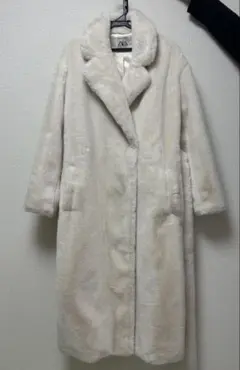 ZARA ホワイト ロングコート ベルト付き